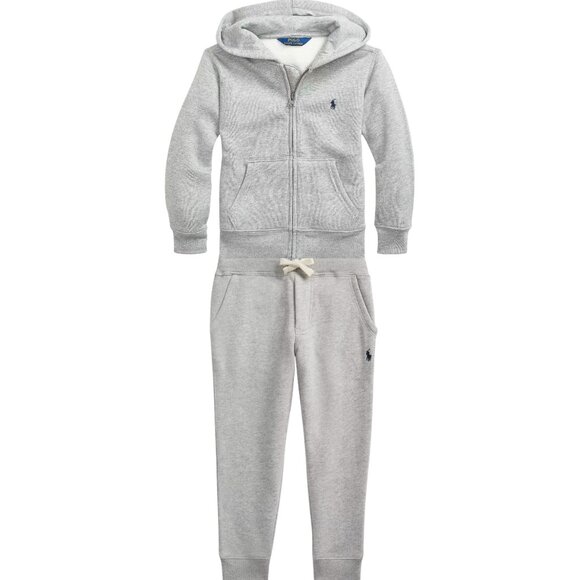 POLO Ralph Lauren - Boys ZIP HOODIE and JOGGER PANTS - grey - size 7 - Picture 1 of 10